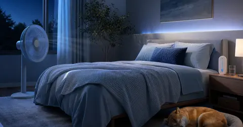คืนร้อนนอนยาก? ทำห้องนอนให้เย็นขึ้นช่วยหลับดีขึ้นไหม — คู่มือ cooling sleep system แบบไม่ต้องลงทุนหนัก
